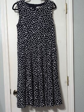 Christopher & Banks Navy and White Polka Dot Dress
